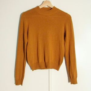 Mustard Mock-Neck Sweater Top